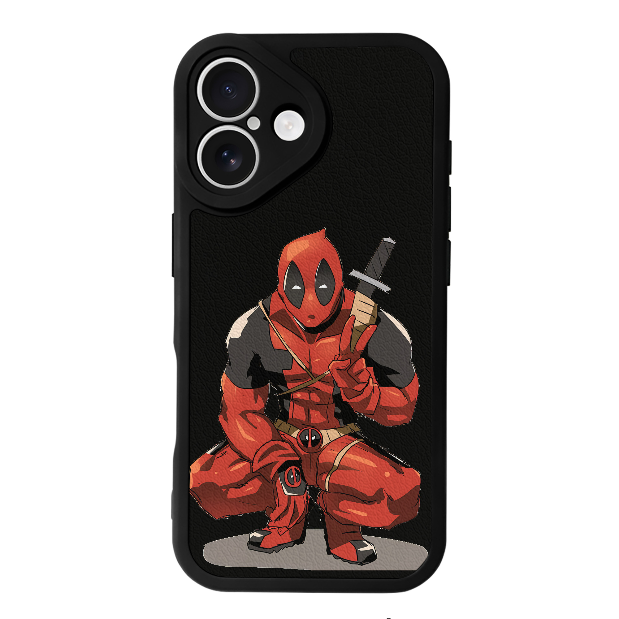 （画像用） Deadpool デッドプール 【iPhone 16シリーズ対応】シリコンスマホケース（レザー調） 材質：シリコン